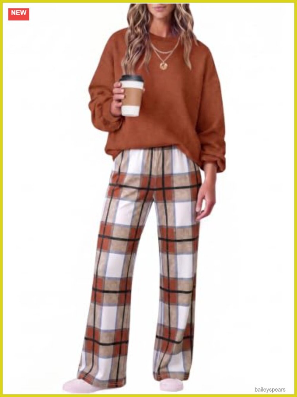 Wide Leg Lounge Set Crewneck Long Sleeve Top Pockets Casual